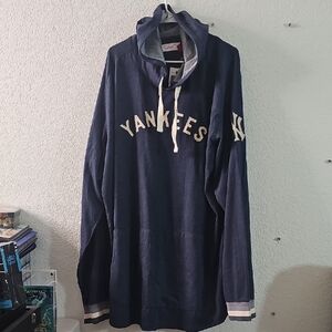 Mitchell & Ness Gray and Navy Hoodie